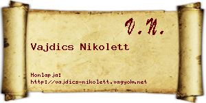 Vajdics Nikolett névjegykártya